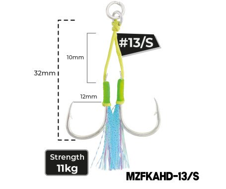 AQUA MARINE - Double Assist Glow with Kevlar ( Bright Tin Coated)